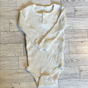 Jamie Kay White Ribbed Long-Sleeve Baby Bodysuit size 3-6 Months